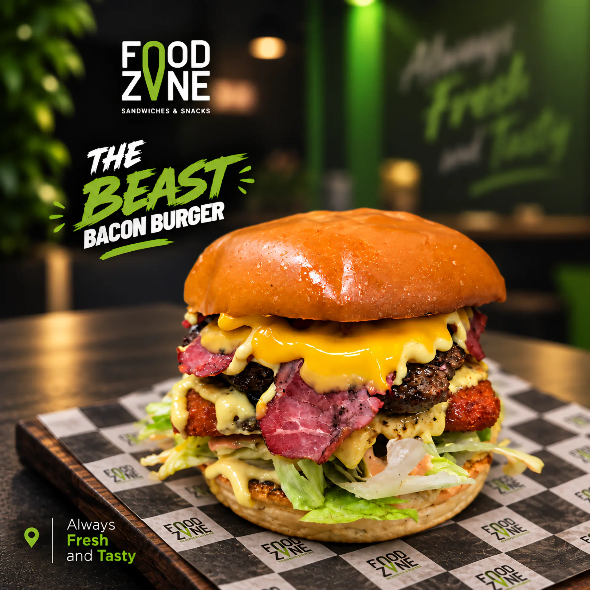 Food Zone Beast Bacon Burger